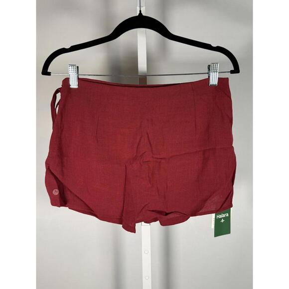 NWT Halara Red Side Tie Wrap Skort Athletic Casual Mini Skirt Size Small - Picture 2 of 7